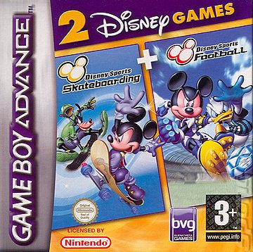 2 Disney Games: Disney Sports Skateboarding + Disney Sports Football - GBA Cover & Box Art