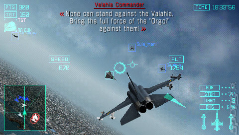 Ace Combat: Joint Assault - PSP Screen