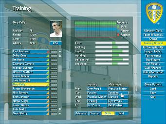 Leeds United Club Manager - PC Screen