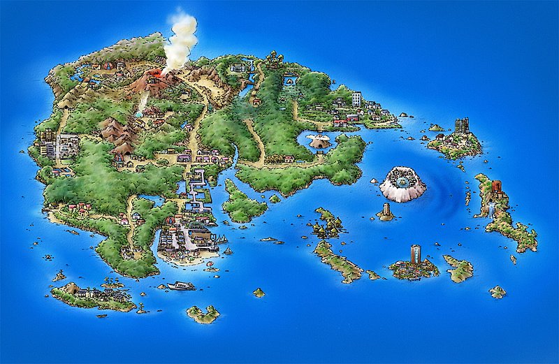 Pokemon Emerald Version Eastern Sea Map Map for Game Boy Advance