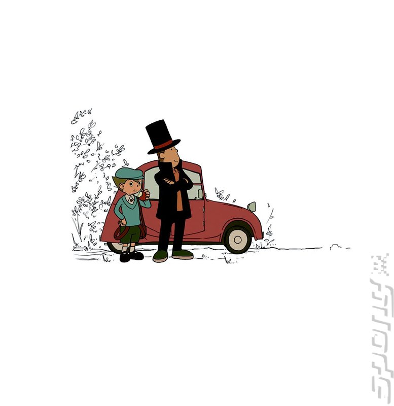 Professor Layton and the Curious Village - DS/DSi Artwork