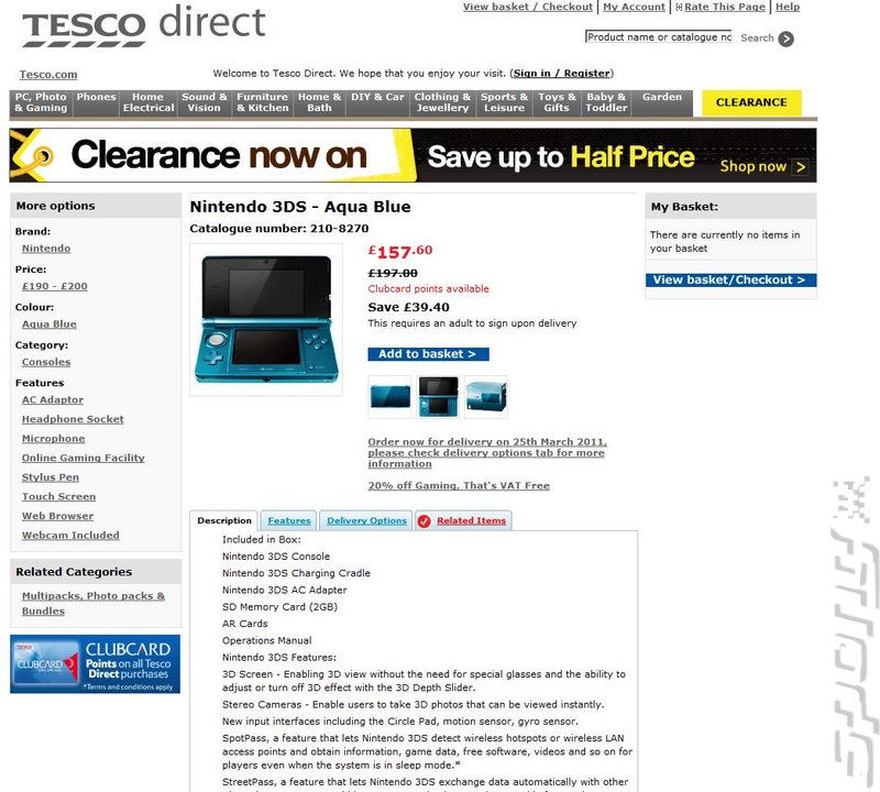 Price War! UK Supermarket has Nintendo 3DS for �157 News image