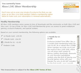 Xbox Live Gold for £1