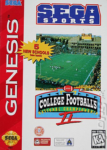 College Football's National Championship II - Sega Megadrive Cover & Box Art
