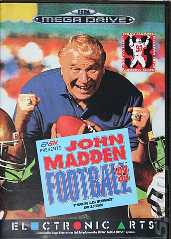 John Madden Football '93 - Sega Megadrive Cover & Box Art