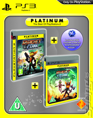 Ratchet & Clank Platinum Double Pack & DLC Voucher - PS3 Cover & Box Art