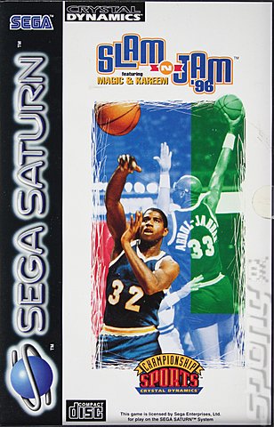 Slam 'N Jam '96 Featuring Magic & Kareem - Saturn Cover & Box Art