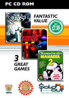 Space Clash/Manic Karts/Championship Manager 2 Triple Pack - PC Cover & Box Art