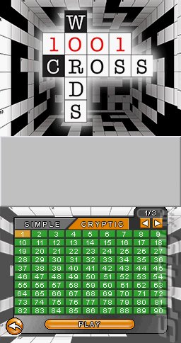 1001 Crosswords - DS/DSi Screen