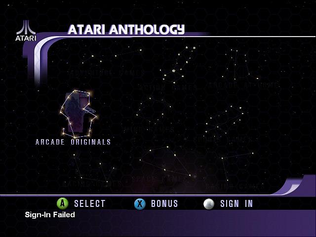 Atari Anthology - Xbox Screen