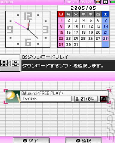 Billiard Action - DS/DSi Screen