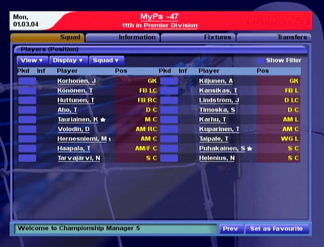 Championship Manager 5 - Xbox Screen