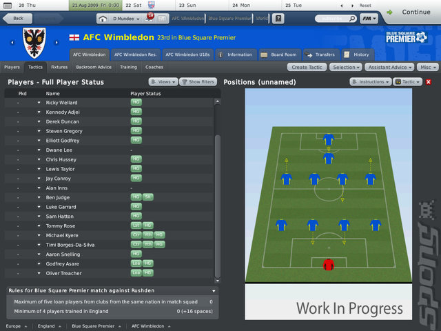 Football Manager 2010 - PC Screen