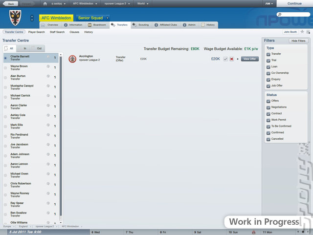 Football Manager 2012 - Mac Screen