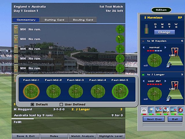 International Cricket Captain: The Ashes 2005 - PC Screen