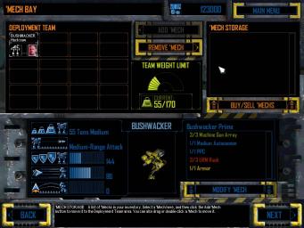Mech Commander 2 - PC Screen