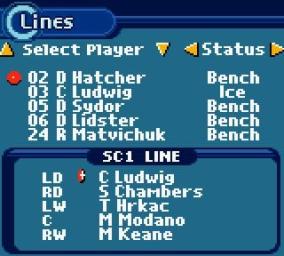 NHL 2K - Game Boy Color Screen