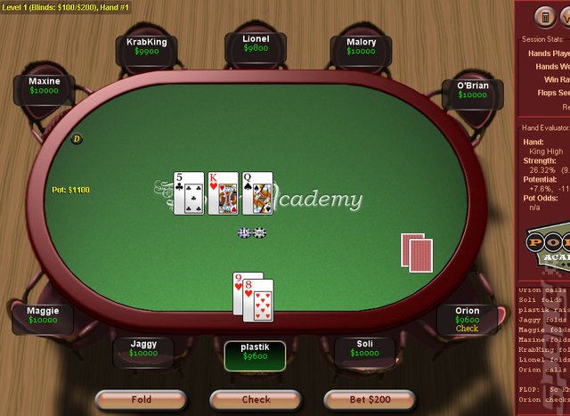 Poker Academy 2.0 - PC Screen