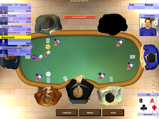 Poker Simulator - PC Screen