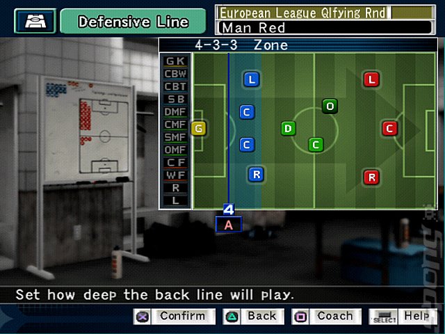 Pro Evolution Soccer Management - PS2 Screen