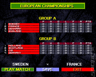 Sensible Soccer - Amiga Screen