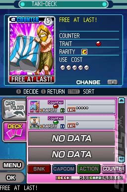 SNK Vs. Capcom: Card Fighters - DS/DSi Screen