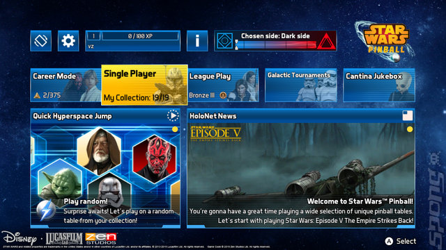 Star Wars Pinball - Switch Screen