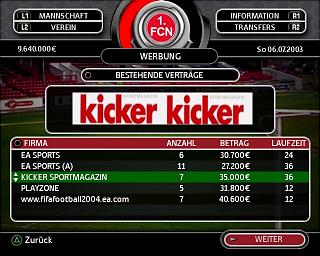 Total Club Manager 2004 - PS2 Screen