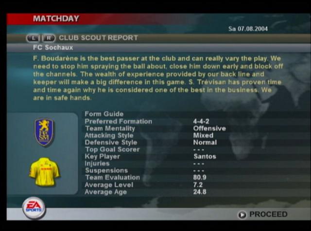 Total Club Manager 2005 - Xbox Screen