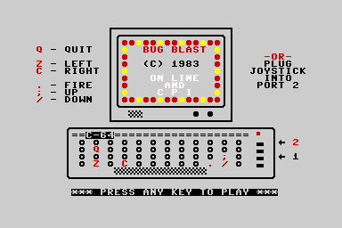 Bug Blast - C64 Screen