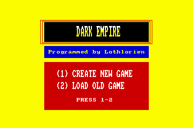 Dark Empire, The - C64 Screen
