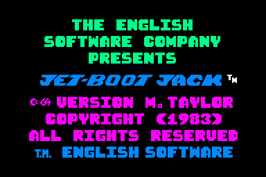 Jet Boot Jack - C64 Screen