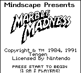 Marble Madness - Game Boy Screen