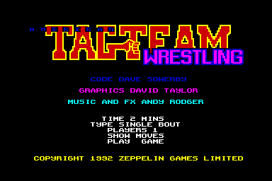 American Tag Team Wrestling - C64 Screen