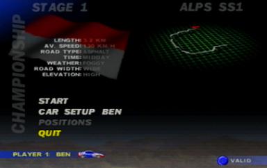 V Rally Edition 99 - N64 Screen