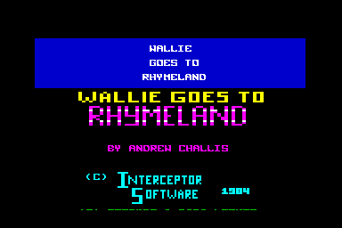 Wallie Goes to Rhymeland - C64 Screen